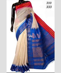 White and Blue gadwal pattu sarees with Temple Border design