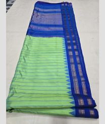 Fern Green and Blue gadwal pattu sarees with All over Checks design
