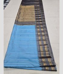 Sky Blue and Grey gadwal pattu sarees with All over Checks design
