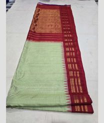 Fern Green and Maroon gadwal pattu sarees with All over Checks design
