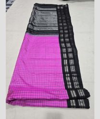 Neion Pink and Black gadwal pattu sarees with All over Checks design