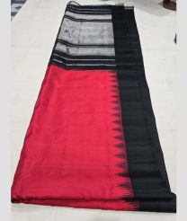 Crimson and Black gadwal pattu sarees with All over Checks design