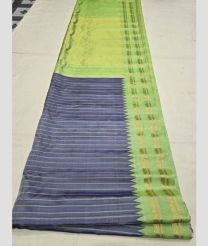 Grey and Lite Green gadwal pattu sarees with All over Checks design