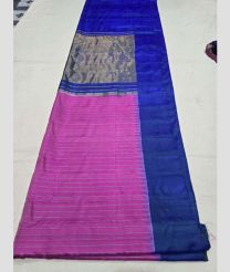 Pink and Royal Blue gadwal pattu sarees with All over Checks design