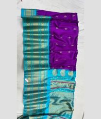 Magenta and Blue Turquoise gadwal pattu sarees with Jari Border design