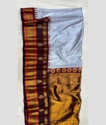 Half White and Chocolate gadwal pattu sarees with Jari Border design