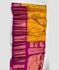 Yellow and Magenta gadwal pattu sarees with Jari Border design