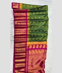 Green and Magenta gadwal pattu sarees with Jari Border design