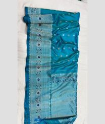 Blue Ivy and Silver gadwal pattu sarees with turning border design