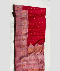 Red and Dark Chocolate gadwal pattu sarees with turning border design