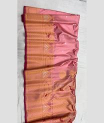 Baby Pink and Red gadwal pattu sarees with turning border design