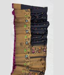 Black and Golden gadwal pattu sarees with turning border design