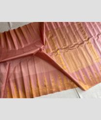 Dust Pink and Golden gadwal pattu sarees with Temple Border design
