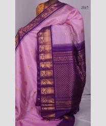Baby Pink and Purple gadwal pattu sarees with Kuttu Border design
