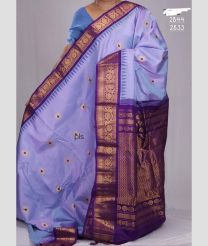 Lavender  and Purple gadwal pattu sarees with Kuttu Border design