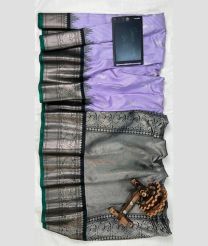 Lavender and Grey gadwal pattu sarees with All over Checks and Buttas design