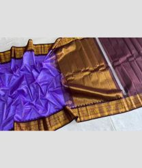 Purple and Dull Purple gadwal pattu sarees with All over Checks and Buttas design