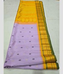 Lavender and Yellow gadwal pattu sarees with All over Buttas design