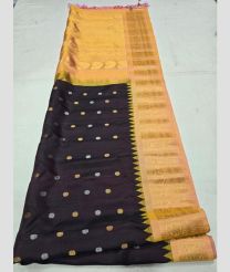 Dark Chocolate and Cream gadwal pattu sarees with All over Buttas design