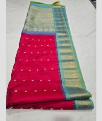 Pink and Aquamarine gadwal pattu sarees with All over Buttas design