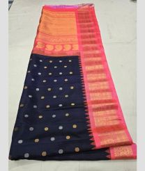 Black and Baby Pink gadwal pattu sarees with All over Buttas design