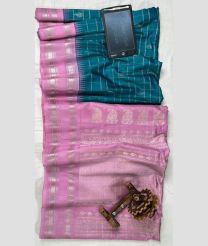 Teal and Baby Pink gadwal pattu sarees with All over Checks and Buttas design