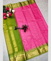 green and violet colour gadwal pattu sarees with All over Buttas design