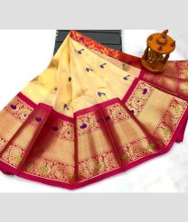 pink and brown colour gadwal pattu sarees with All over Buttas design