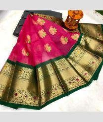 magenta colour gadwal pattu sarees with All over Buttas design