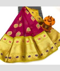 purple colour gadwal pattu sarees with All over Buttas design