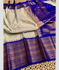 cream colour gadwal pattu sarees with Temple Border design