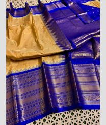 brown and brown colour gadwal pattu sarees with Temple Border design