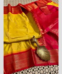 olive and magenta colour gadwal pattu sarees with Temple Border design
