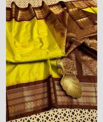 olive and  brown colour gadwal pattu sarees with Temple Border design