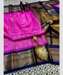purple colour gadwal pattu sarees with Temple Border design