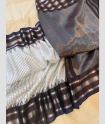 gray colour gadwal pattu sarees with temple Kuttu border design