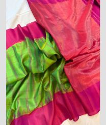 green and magenta colour gadwal pattu sarees with temple Kuttu border design