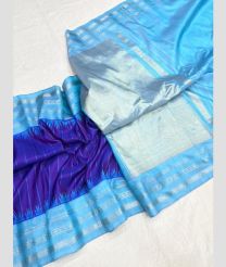 blue and sky blue colour gadwal pattu sarees with temple Kuttu border design
