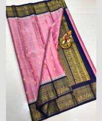 pink colour gadwal pattu sarees with All over Buttas design