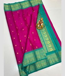 purple and blue colour gadwal pattu sarees with All over Buttas design