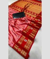 pink colour gadwal pattu sarees with All over Buttas design