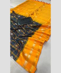 yellow and violet colour gadwal pattu sarees with All over Buttas design