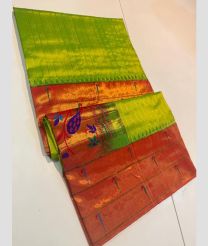 olive green and magenta colour gadwal pattu sarees with All over Lines design