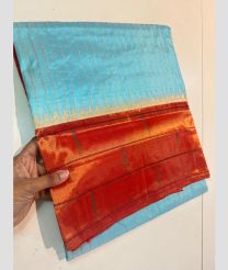 blue and magenta colour gadwal pattu sarees with All over Lines design