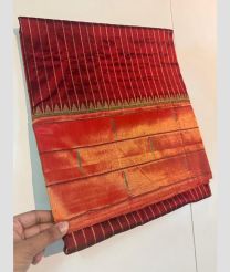 magenta colour gadwal pattu sarees with All over Lines design