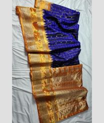 brown and blue colour gadwal pattu sarees with All over Checks and Buttas design