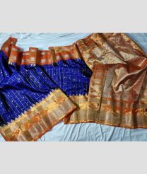 blue colour gadwal pattu sarees with All over Checks and Buttas design