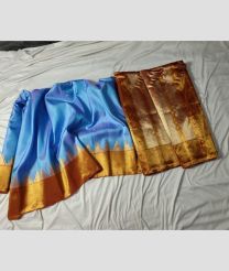 blue colour gadwal pattu sarees with All over Checks design
