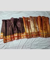charcoal colour gadwal pattu sarees with All over Checks design