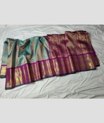 gray and brown colour gadwal pattu sarees with Jari Border design